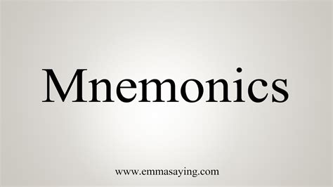 how do you say mnemonic.